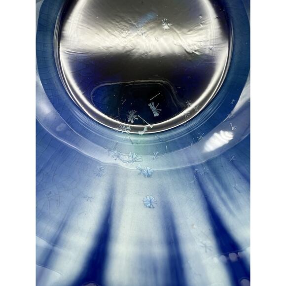 Edgecomb Potters Maine Crystalline Blue Fluted Edge Studio Pottery 7.5” Bowl - Picture 3 of 10